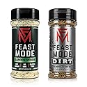 Feast Mode Flavors | Dirty Garden Pack | 2 count | 5oz seasonings | Garden Veggie | Dirt BBQ Rub | meal prep seasoning, low sodium, no msg, gluten