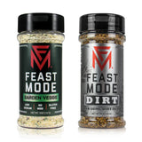 Feast Mode Flavors | Dirty Garden Pack | 2 count | 5oz seasonings | Garden Veggie | Dirt BBQ Rub | meal prep seasoning, low sodium, no msg, gluten