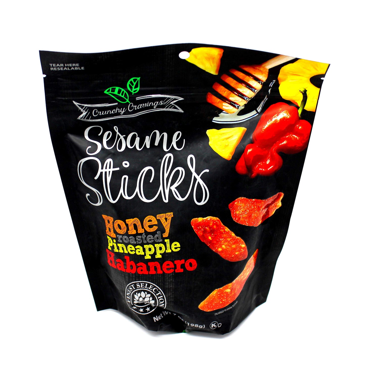 Crunchy Cravings Sesame Sticks - Honey, Roasted Pineapple Habanero Flavors, 7 oz (198g)