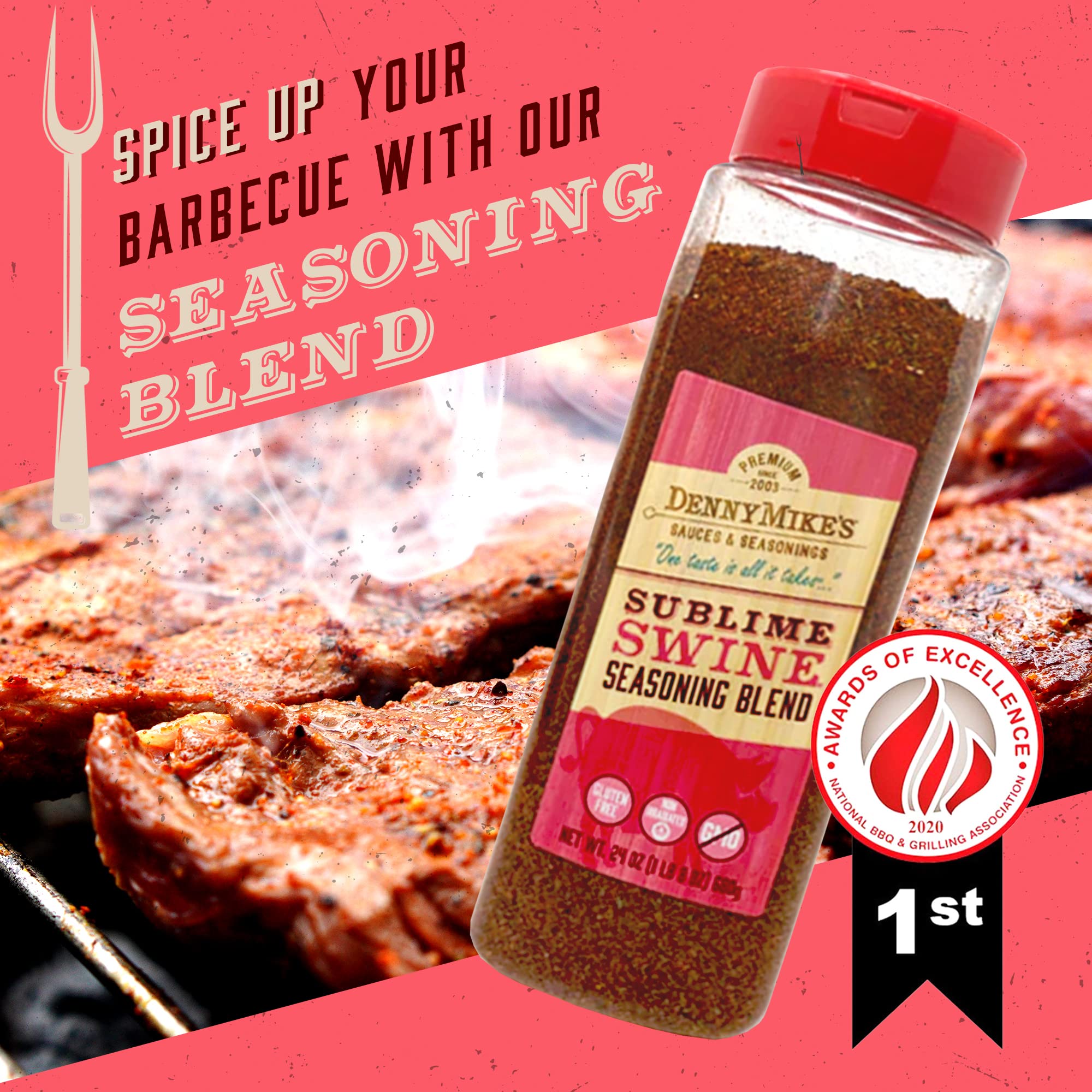 DennyMike’s Sublime Swine Seasoning Blend, All Natural Spices and Seasonings, Low Sodium and Keto-Friendly Chili Seasoning Mix, BBQ Rub for Cooking
