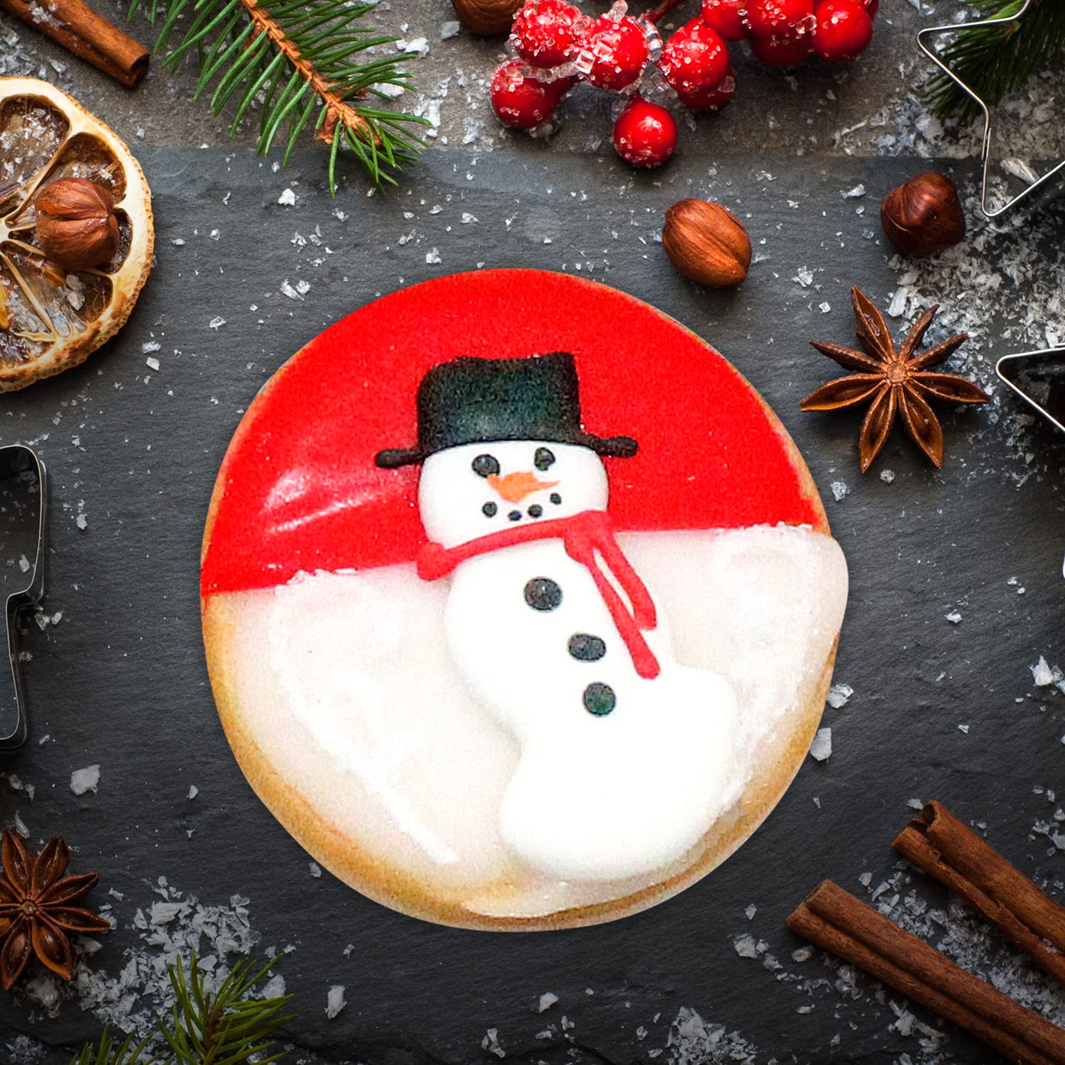 Christmas Cookies, Decorated Black And White Cookies In Tin, Gourmet Food Gift Box, Holiday Gifts, Corporate Idea, For Men And Women 18 Count Custom