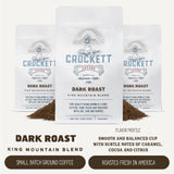 Crockett Dark Roast Ground Coffee - Bold Dark Roast Ground Coffee with Full-Bodied Flavor, Smooth Finish & No Bitterness - Perfect for Rich, Gritty
