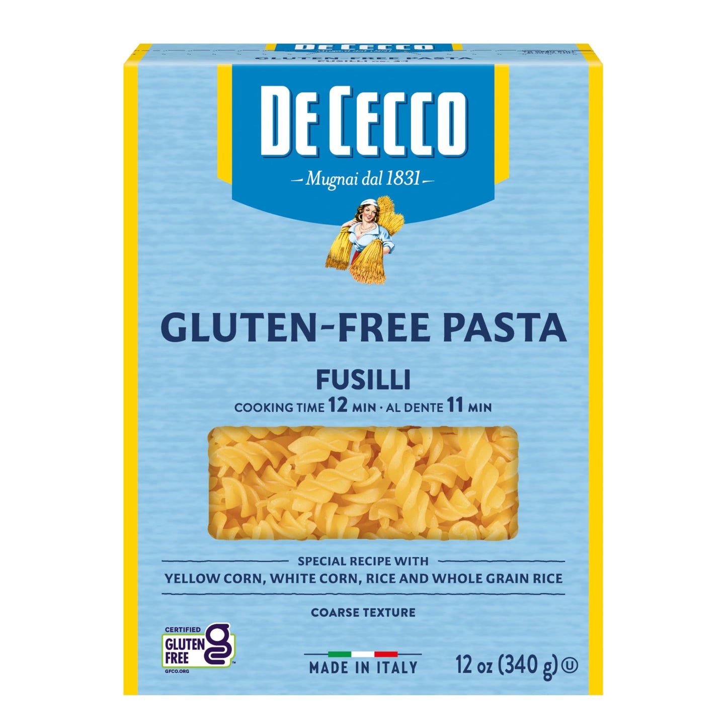 De Cecco Fusilli Gluten Free, 12 Ounces (Pack of 6)