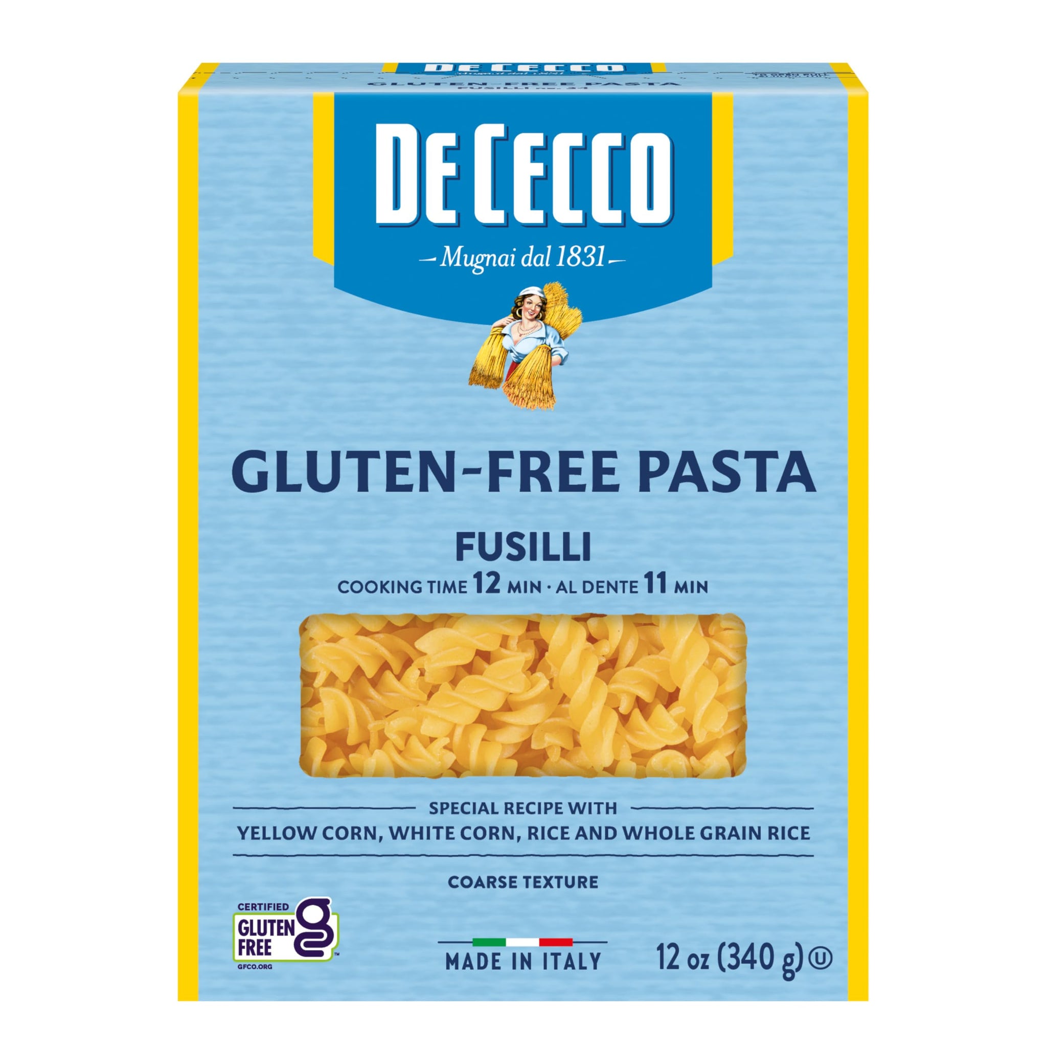 De Cecco Fusilli Gluten Free, 12 Ounces (Pack of 6)