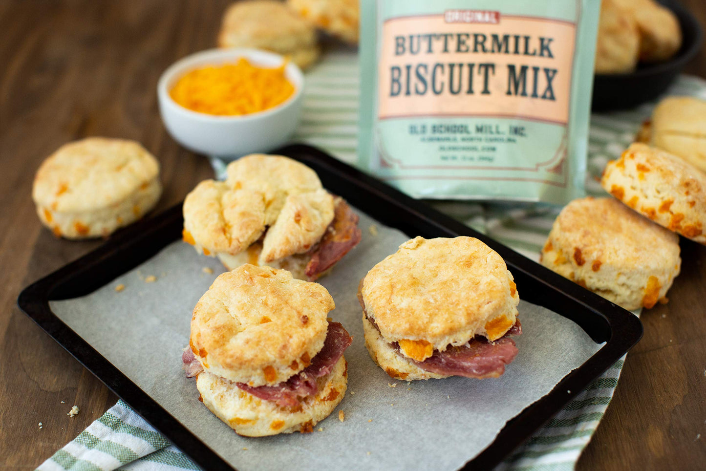 Old School Brand™ Buttermilk Biscuit Mix - 12 oz | Classic Fluffy & Flaky Homestyle Biscuits | Just Add Butter & Buttermilk | Makes 12-13 Biscuits