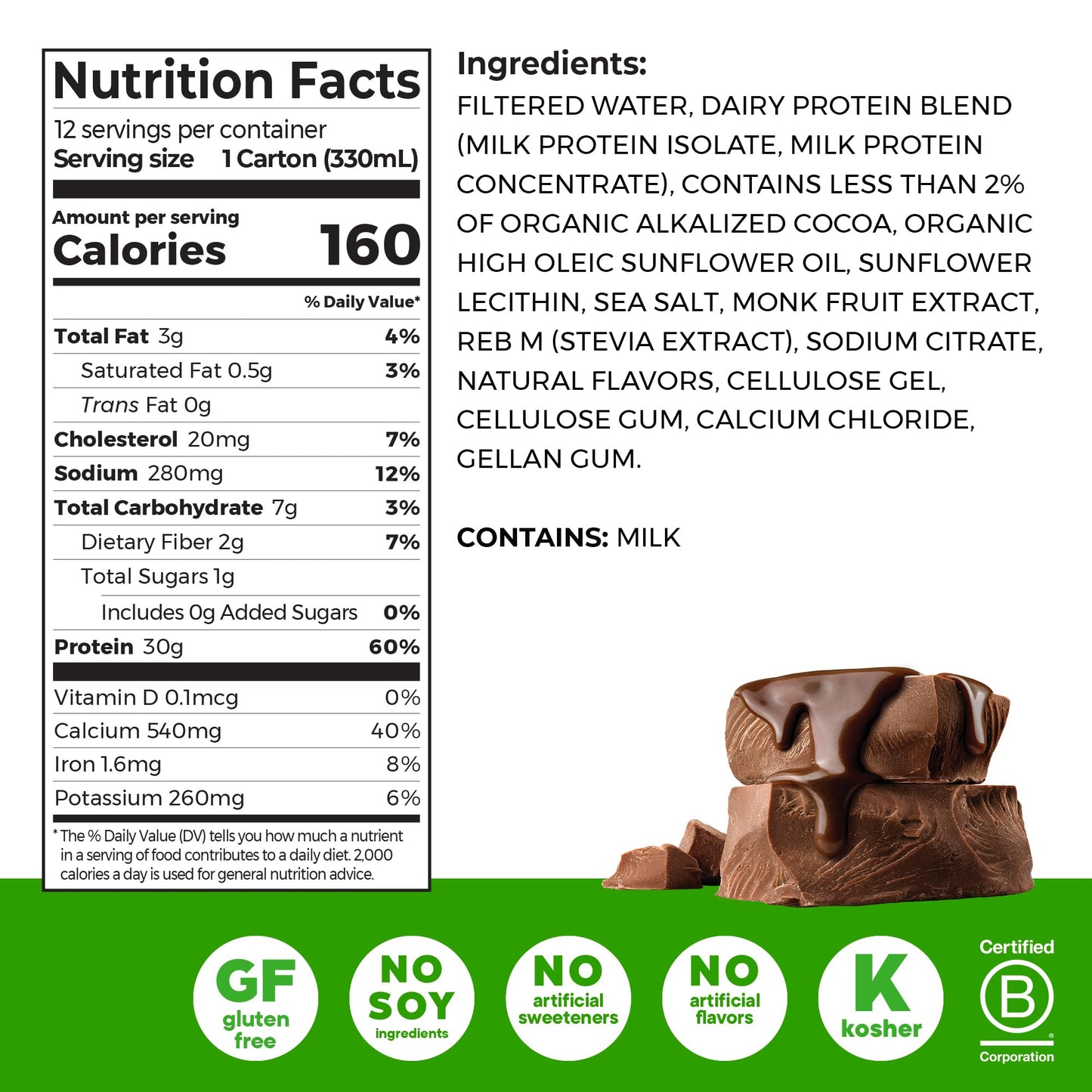 Orgain 30g High Protein Shake, Dairy Isolate Milk Protein, Chocolate Fudge, 5g BCAAs, 1g Sugar Per Serving, Meal Replacement, Ready to Drink, Keto