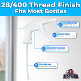 Dirt-Lifting Durable Foaming Spray Heads 5 Pk. Best Heavy Duty Nozzle Replacements for Large 32 Oz Plastic or Glass Bottles. Perfect Foam Nozzles