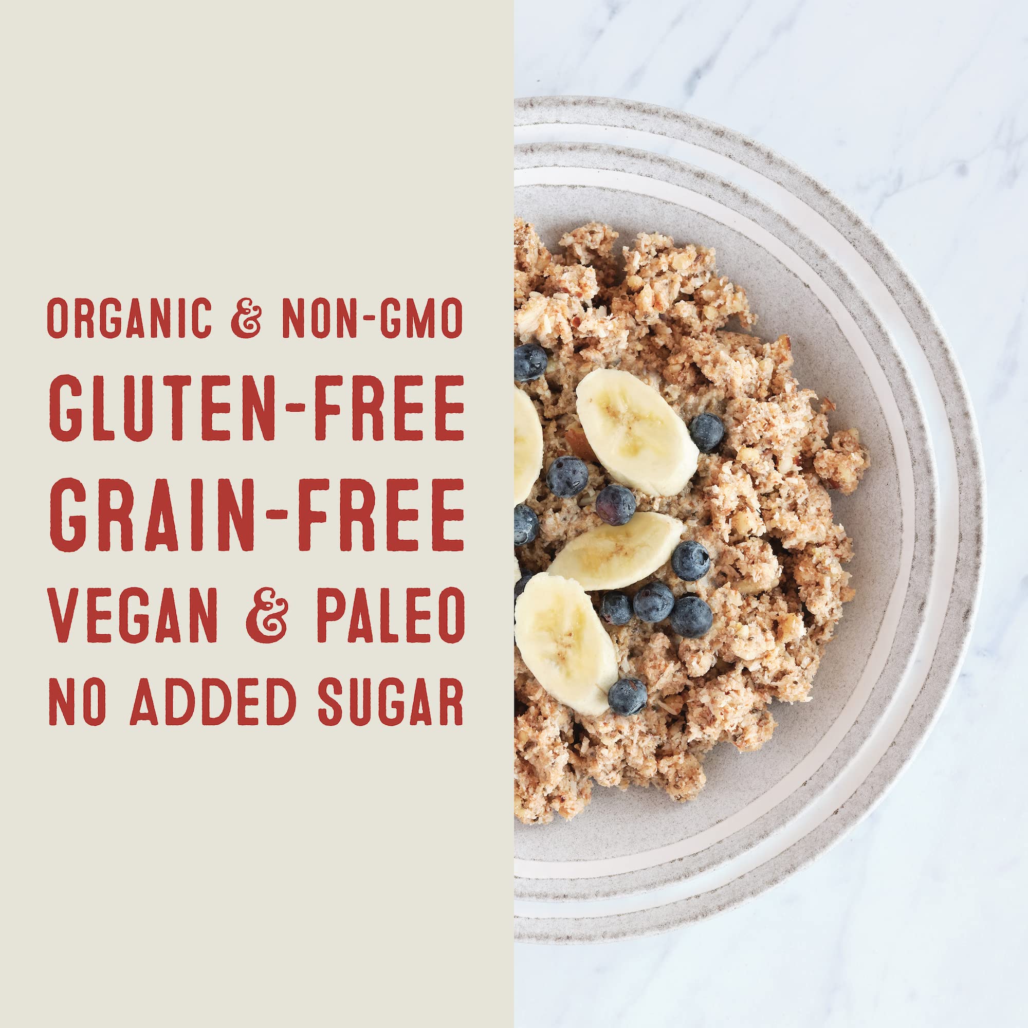 Wella Cereal Oatmeal Alternative, Gluten-Free Breakfast Hot Cereal, Grain-Free Paleo Organic Vegan High Protein Superfood, Plant-Based Non-GMO, Low in