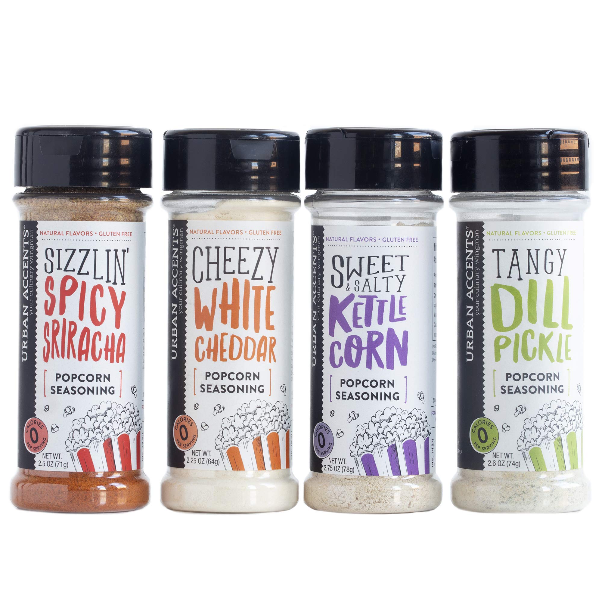 Urban Accents GET POPPIN', Gourmet Popcorn Seasoning Gift Set (Set of 5) - Delicious Non-GMO Popcorn Kernels and 4 Gourmet Popcorn & Snack Mix