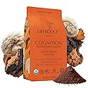 Lifeboost Cognition Decaf Focus Coffee for Calm Energy - Lion’s Mane Mushroom Coffee with Chaga - Organic Medium Roast Decaf Nootropic Coffee - Low