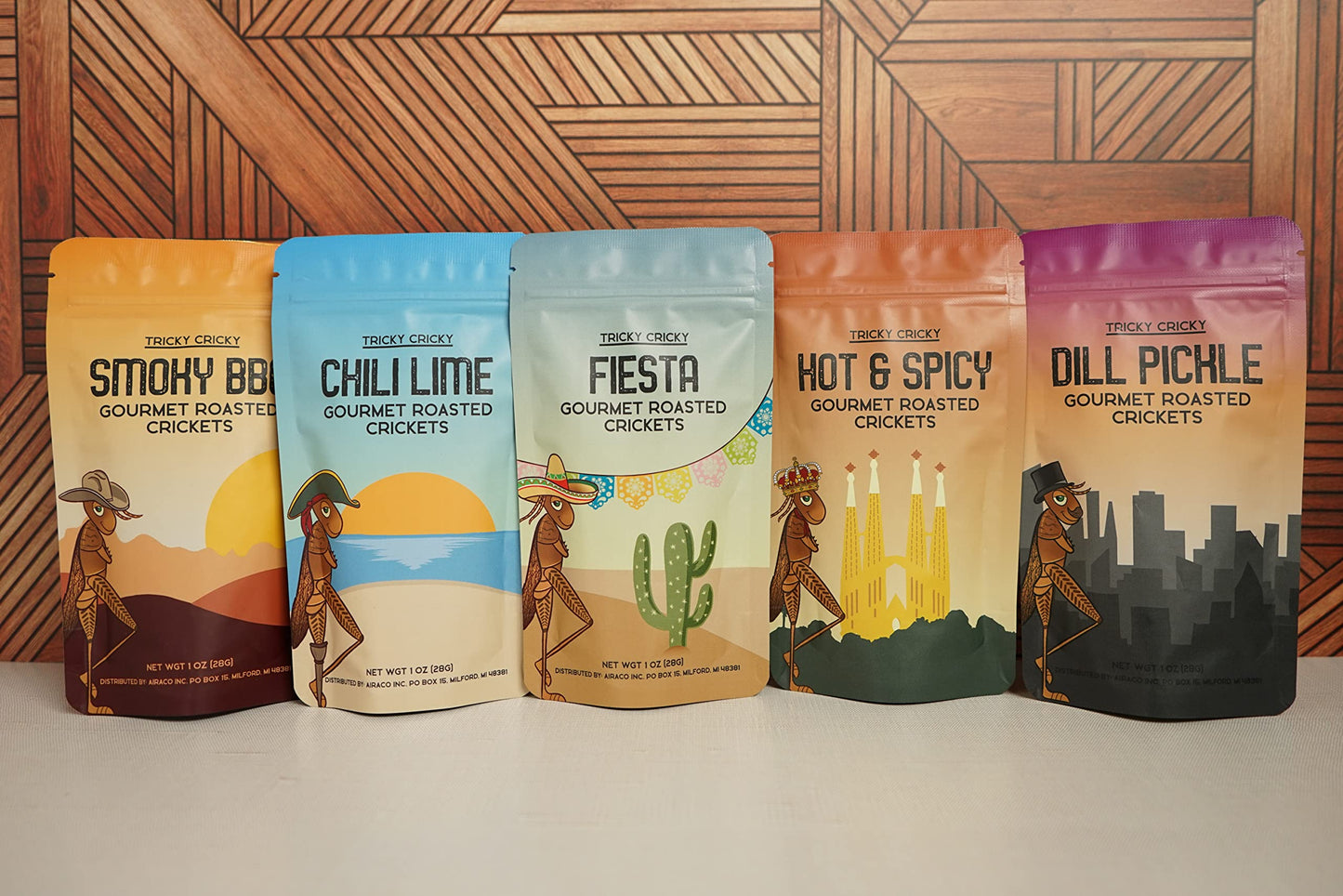 Tricky Cricky Edible Flavored Cricket Snacks for Humans - USA Grown - Unique & Healthy Gourmet Snacks for Adults - High Protein, Low Carb, Low Calorie