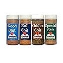 Big Cock Ranch Gourmet Seasoning Bundle All-Purpose Special Shit 13oz, Bull Shit for Steak 12oz, Good Shit Sweet N' Salty 11oz and Chicken Shit 12oz