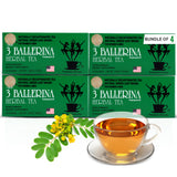 3 Ballerina Diet Tea Extra Strength - Caffeine-Free Herbal Tea Bags for Digestive Comfort and Weight Maintenance - Pack of 4 (72 Count)