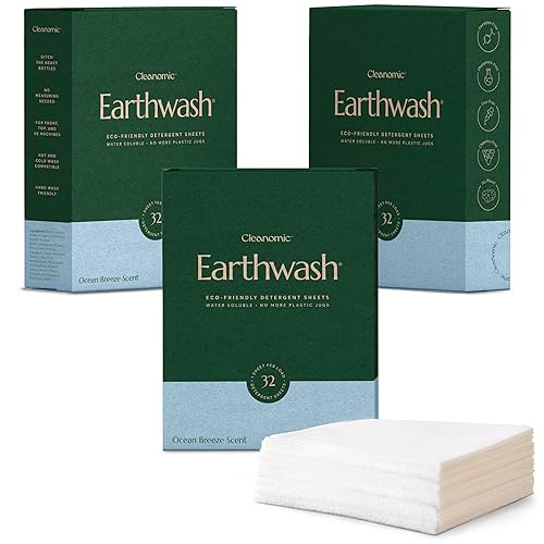 CLEANOMIC Laundry Detergent Sheets (Up To 192 Loads) 96 Ocean Breeze Sustainable Sanitizer Strips - Ideal for Travel & Home Liquidless Laundry by