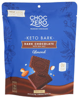 ChocZero Dark Chocolate with Almonds Sea Salt Keto Bark, 6 Ounce (Pack of 1)