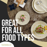 Trendables 80-piece Dinnerware Sets Disposable Plates Set For 40 Guests, Includes 40 X 8 Dessert Plates & 40 X 10 Beige Dinner Plates. Plastic Plates