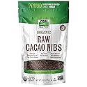 NOW Foods, Organic Raw Cacao Nibs, Rich, Pure Cacao Bean Bits, Dark Chocolate Flavor, Certified Non-GMO 8-Ounce (Packaging May Vary)