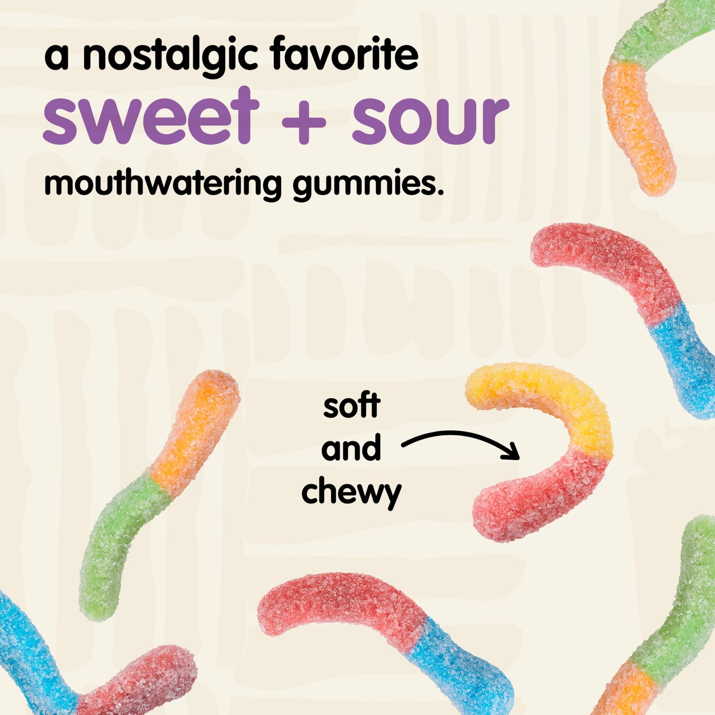 Snak Club Sour Gummy Worms, Assorted Sweet and Sour Gummies, Bulk Candy, Gluten-Free Snacks, Non-GMO, 32 oz Resealable Bag