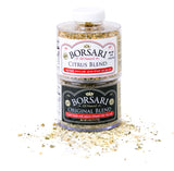 Borsari Seasoned Salt 2-Shaker Gift Set - Citrus & Original Blends - Gourmet Seasonings For Steak, Fish, Poultry, & More - (4oz Shaker Bottles)