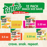 Snak Club Tajin Gummy Candy Fruit Rings, Gummies with Chili and Lime Seasoning, Mild Spice, Gluten-Free and Vegan Snacks, Assorted Variety, Mango