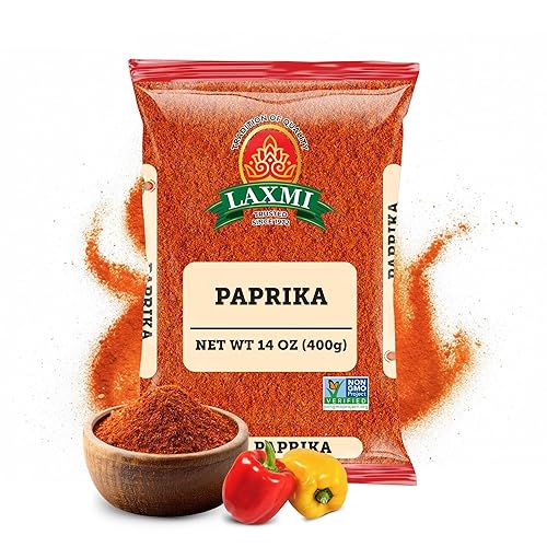 LAXMI Paprika Powder - Ground Red Sweet and Mildly Spicy for Cooking - Non-GMO, Vegan - 400g - Herbs and Spices