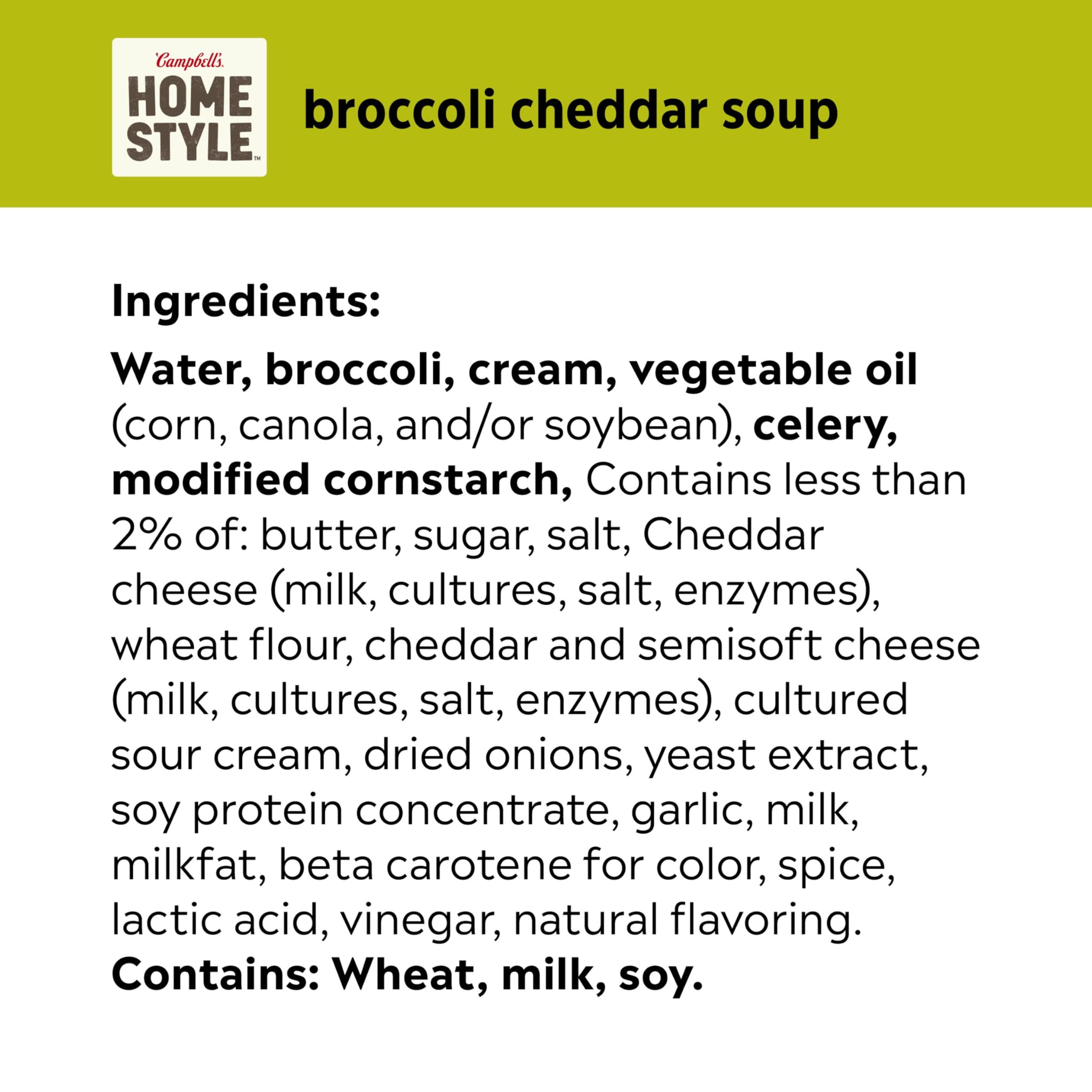Campbell’s Homestyle Broccoli Cheddar Soup, 16.3 oz Can