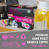 SOLLO Organic Detox Coffee Pods, Supports Diet & Metabolism with Herbal Extracts, Bold Dark Roast, Single Serve Pod, Compatible with Keurig K-Cup