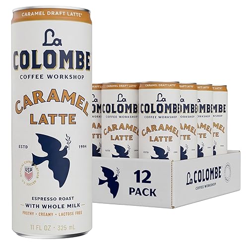 La Colombe Coffee, Caramel Draft Latte, 11 fl oz Cans (Pack of 12), Coffeehouse Quality Cold Brew, Specialty Grade Coffee Beans, Ready-to-Drink