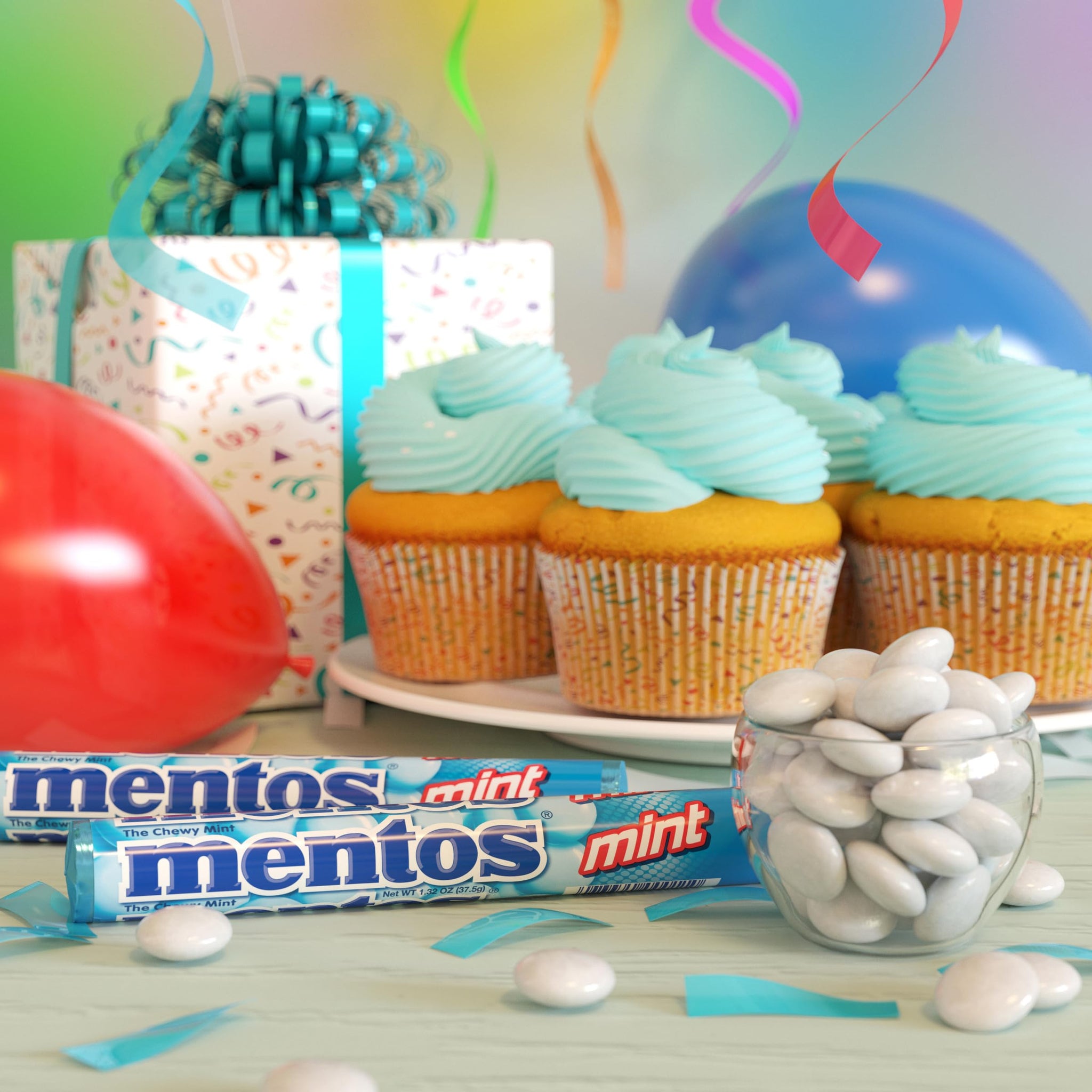 Mentos Chewy Mint Candy Roll, Mint, 14 Pieces Per Roll (Pack of 1)