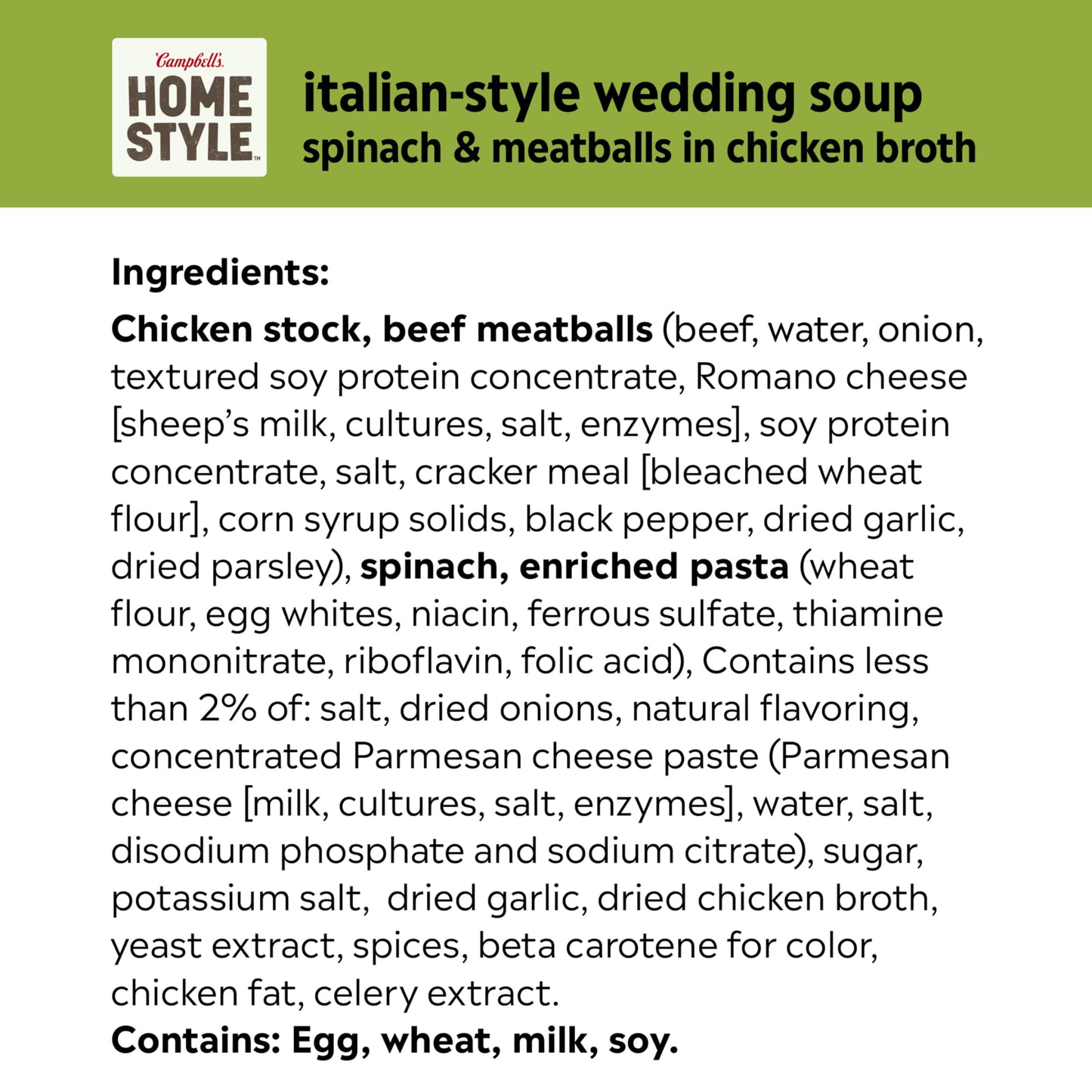 Campbell's Homestyle Italian Wedding Soup, 16.1 oz Can