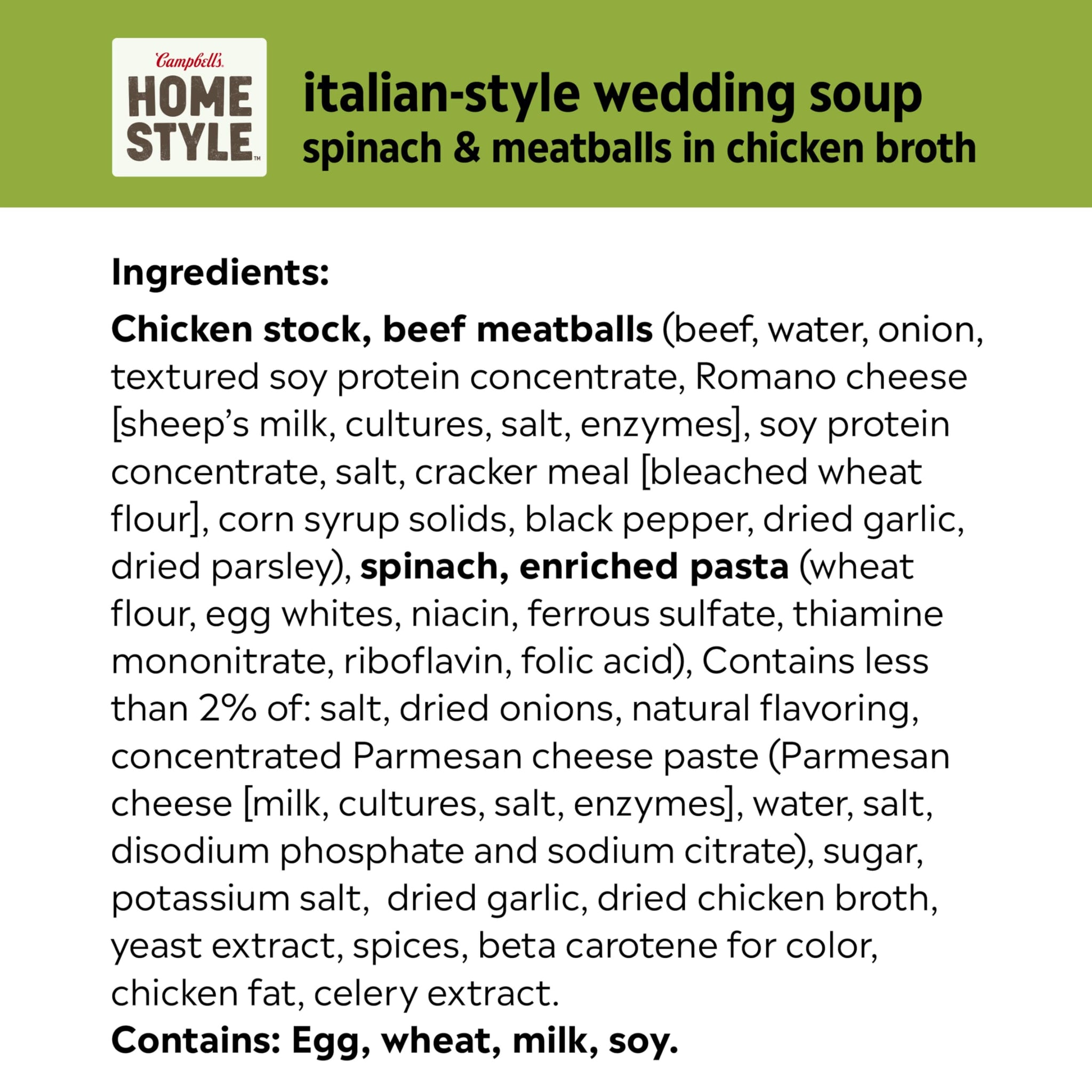 Campbell's Homestyle Italian Wedding Soup, 16.1 oz Can