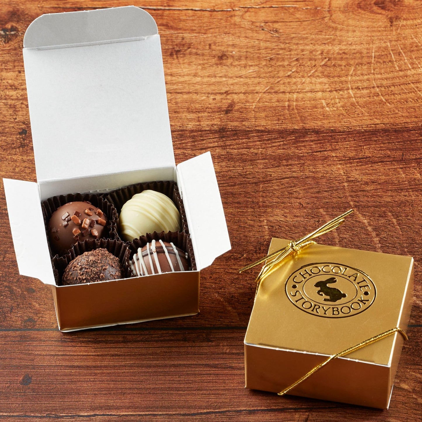 4pc Gold Chocolate Truffle Assortment (3 boxes) - Perfect for Events, Weddings, Client & Employee Gifts