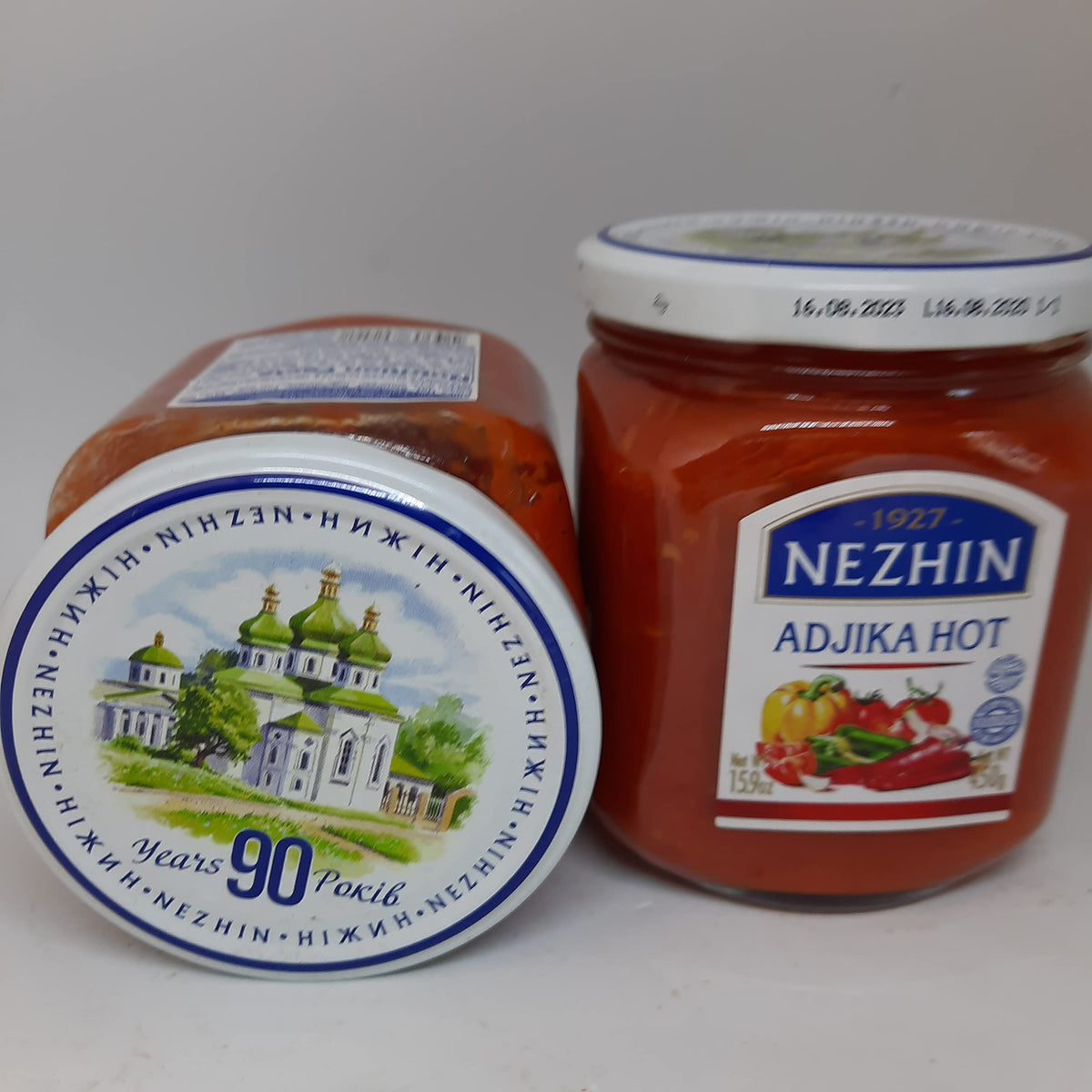 2 Pack Nezhin Adjika Hot GMO Free Glass Jar 15.9 OZ / 450 gr Product from Ukraine