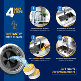 Garbage Disposal Cleaner and Deodorizer Tablets - 24 Pack, XL Citrus Foaming Tablet for Kitchen Sink Freshener, Drain Cleaner & Odor Eliminator - 1