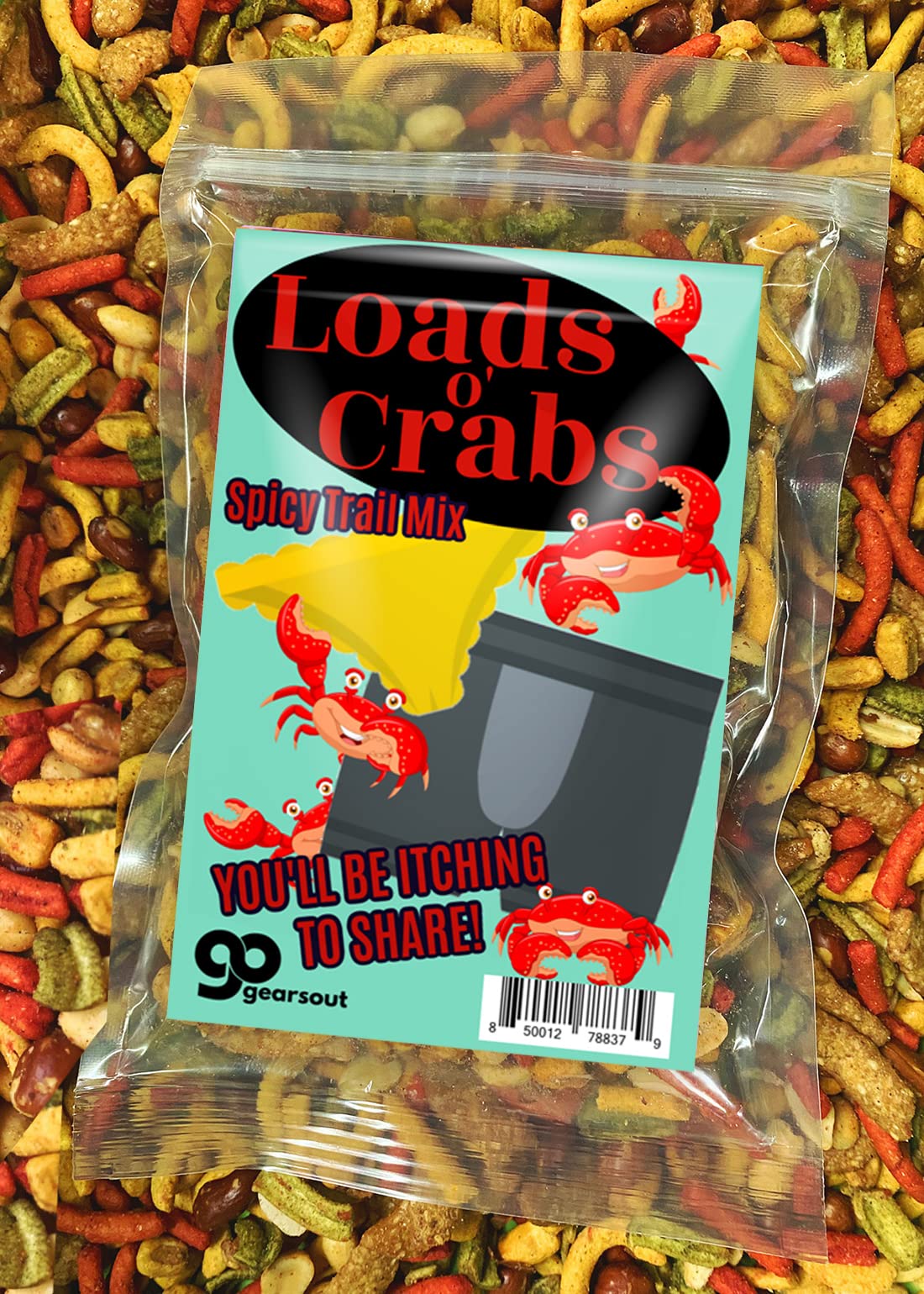 Loads O' Crabs Spicy Trail Mix - Funny Beach Snacks for Adults - Premium Blend, Made in the USA