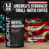 Blackout Coffee Brewtal Awakening Ground Coffee - Dark Roast, Bold Flavor - Freshly Roasted 12oz Bag