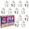 Zeesy Cow Candy Lollipops - 12 Individually Wrapped Cow Party Suckers - Farm Animal Party Favors fo Cow Birthday, Farm Birthday Party