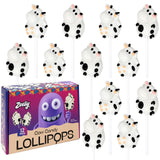 Zeesy Cow Candy Lollipops - 12 Individually Wrapped Cow Party Suckers - Farm Animal Party Favors fo Cow Birthday, Farm Birthday Party