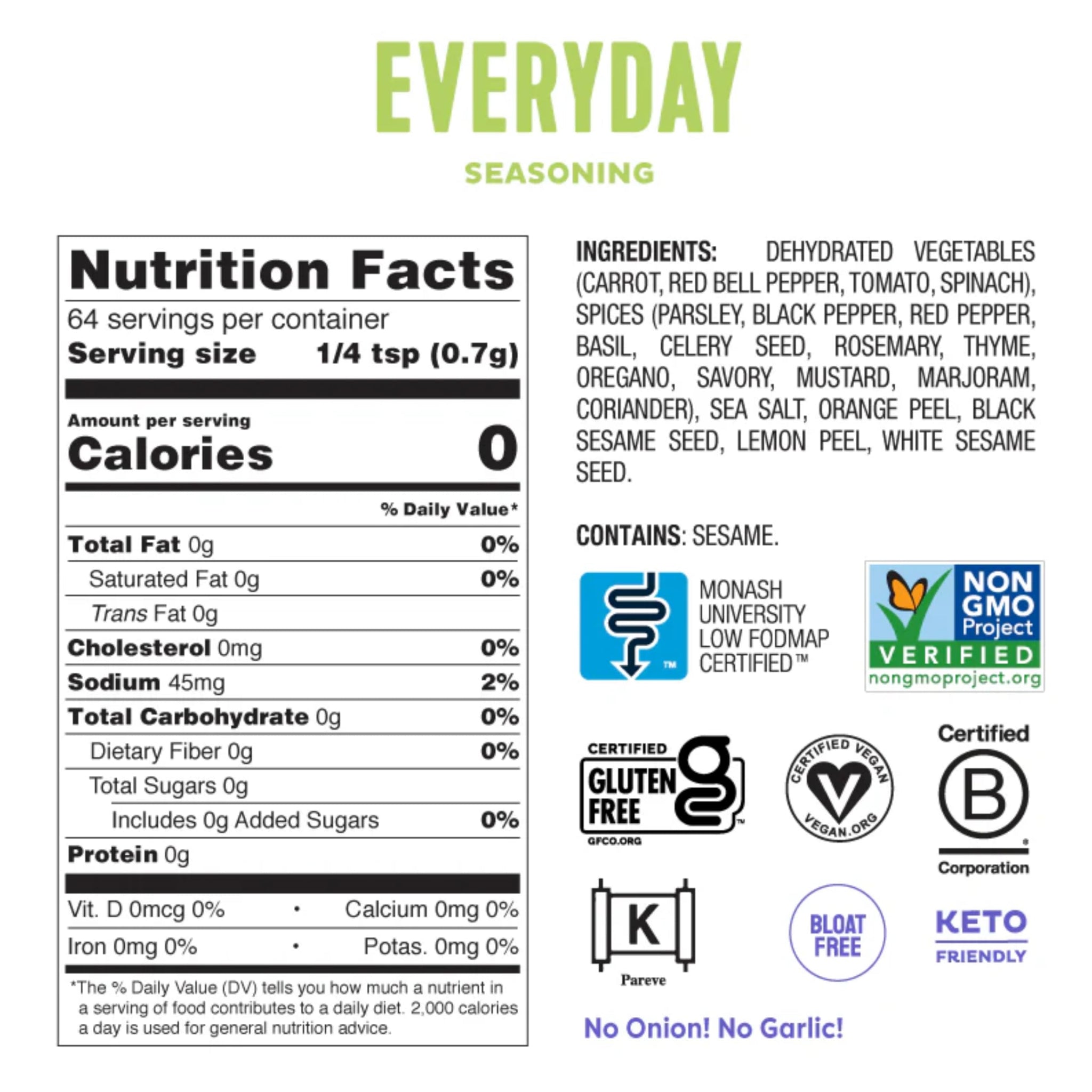 Fody Foods Variety Seasoning Pack, Pack of 5, Garlic and Onion Free, Low FODMAP Certified, Gut & IBS Friendly, Vegan, Non-GMO, Gluten Free, Keto