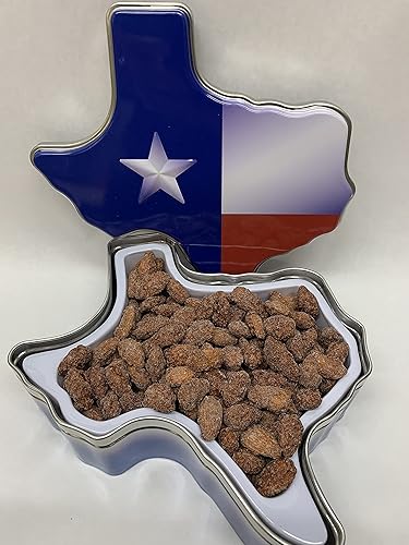 Cinnamon Roasted Almonds in a Texas Shaped Gift Tin