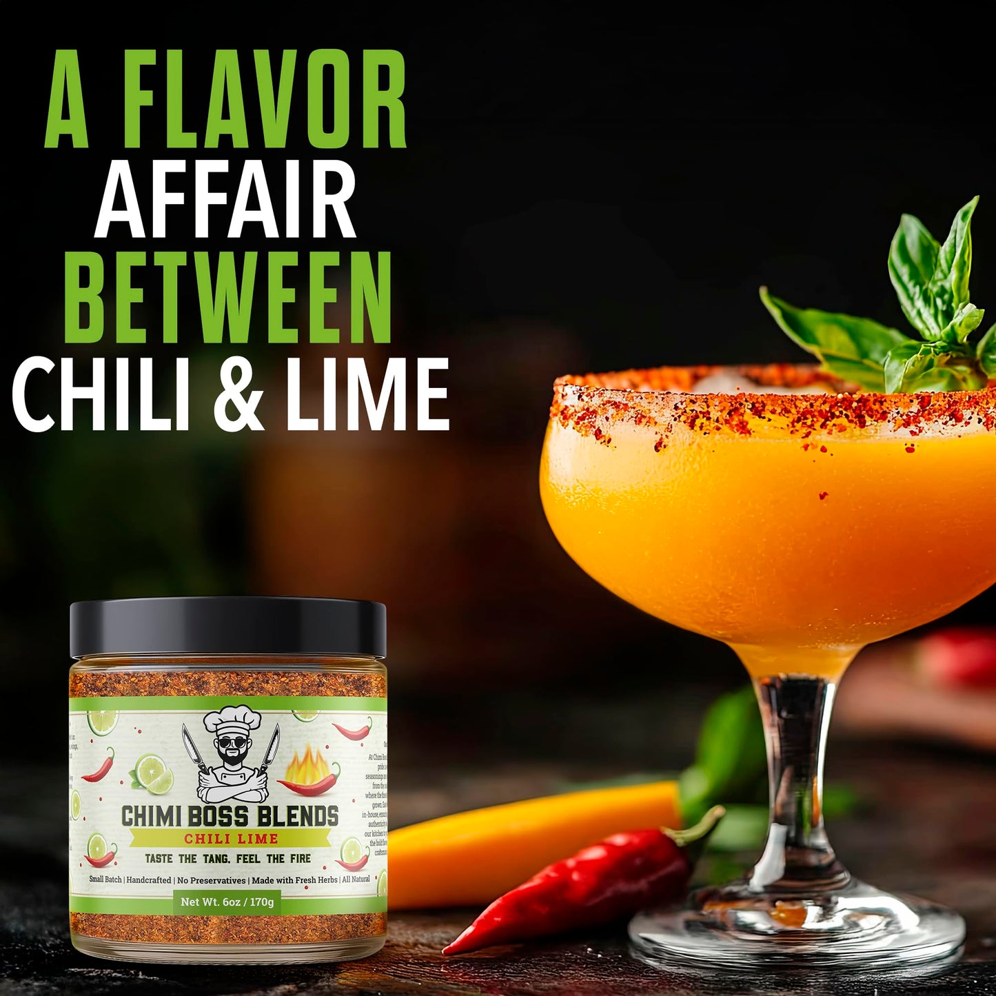 Chimi Boss Chili Lime Seasoning, 6oz - Zesty & Spicy Dry Rub for Tacos, Chicken, Veggies, Fruit and Snacks - All Natural Tangy Latin Inspired Spice