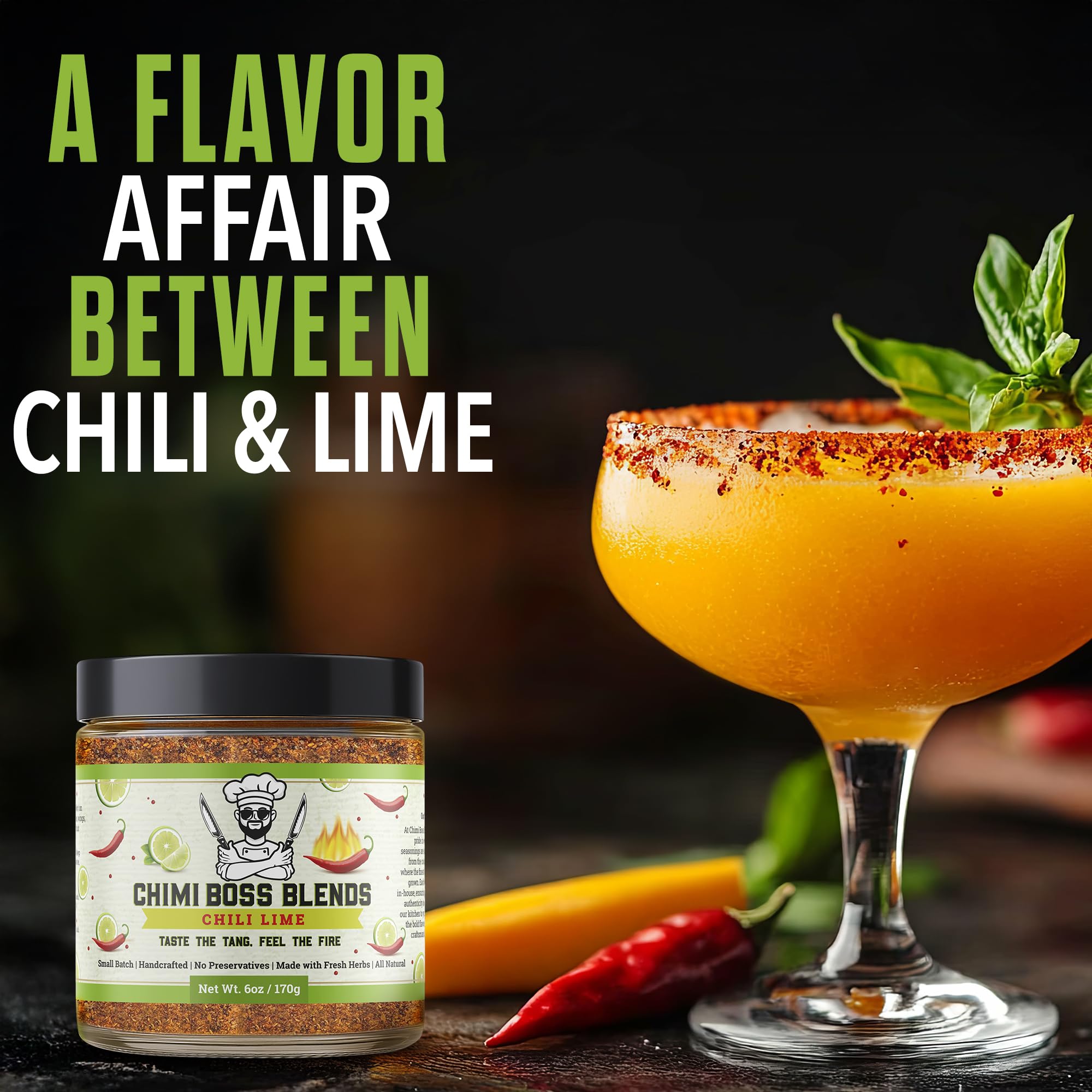 Chimi Boss Chili Lime Seasoning, 6oz - Zesty & Spicy Dry Rub for Tacos, Chicken, Veggies, Fruit and Snacks - All Natural Tangy Latin Inspired Spice