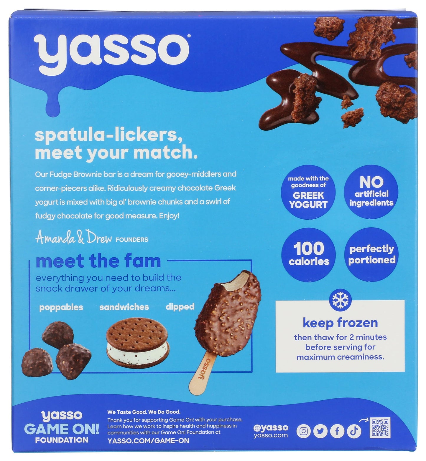 Yasso Fudge Brownie Frozen Greek Yogurt Bars, 14 FZ