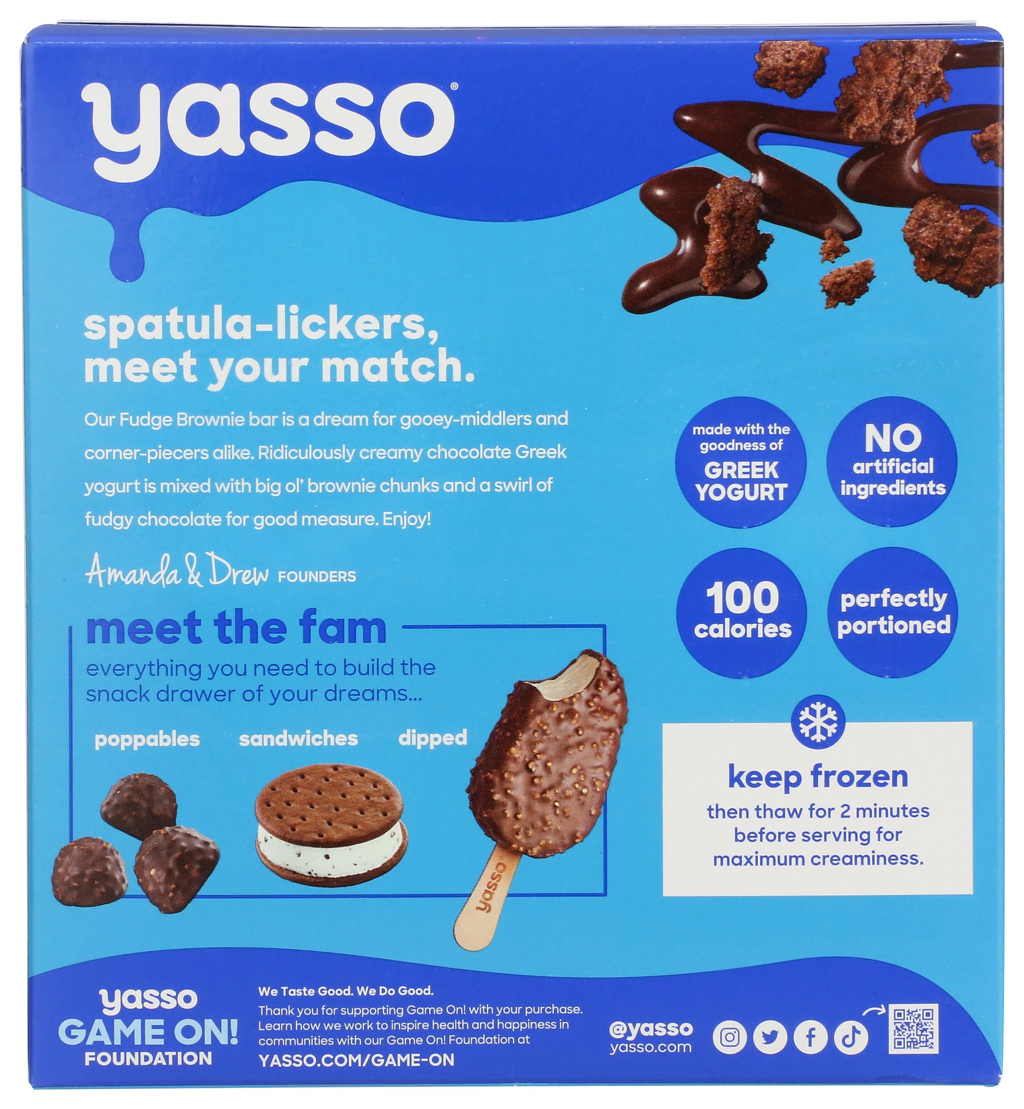 Yasso Fudge Brownie Frozen Greek Yogurt Bars, 14 FZ