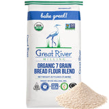 Great River Milling Organic 7 Grain Blend Bread Flour | Unbromated & Unbleached Flour | Non-GMO, Kosher | Stone Ground for Baking, Bread, Muffins