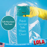 Scrub N Wipe Boss Sponge, by LOLA, Comparable to Popular Brand but 14.4% More Volume, Firm in Cold Water/Flexible in Warm Water, Made in USA, 1 Pack