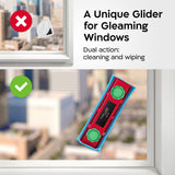 Tyroler Magnetic Window Cleaner Tool | The Glider D4 Window Cleaning Tool Fits Windows 0.1"-1.6" Thick | All-in-One Window Cleaning Kit | Magnetic