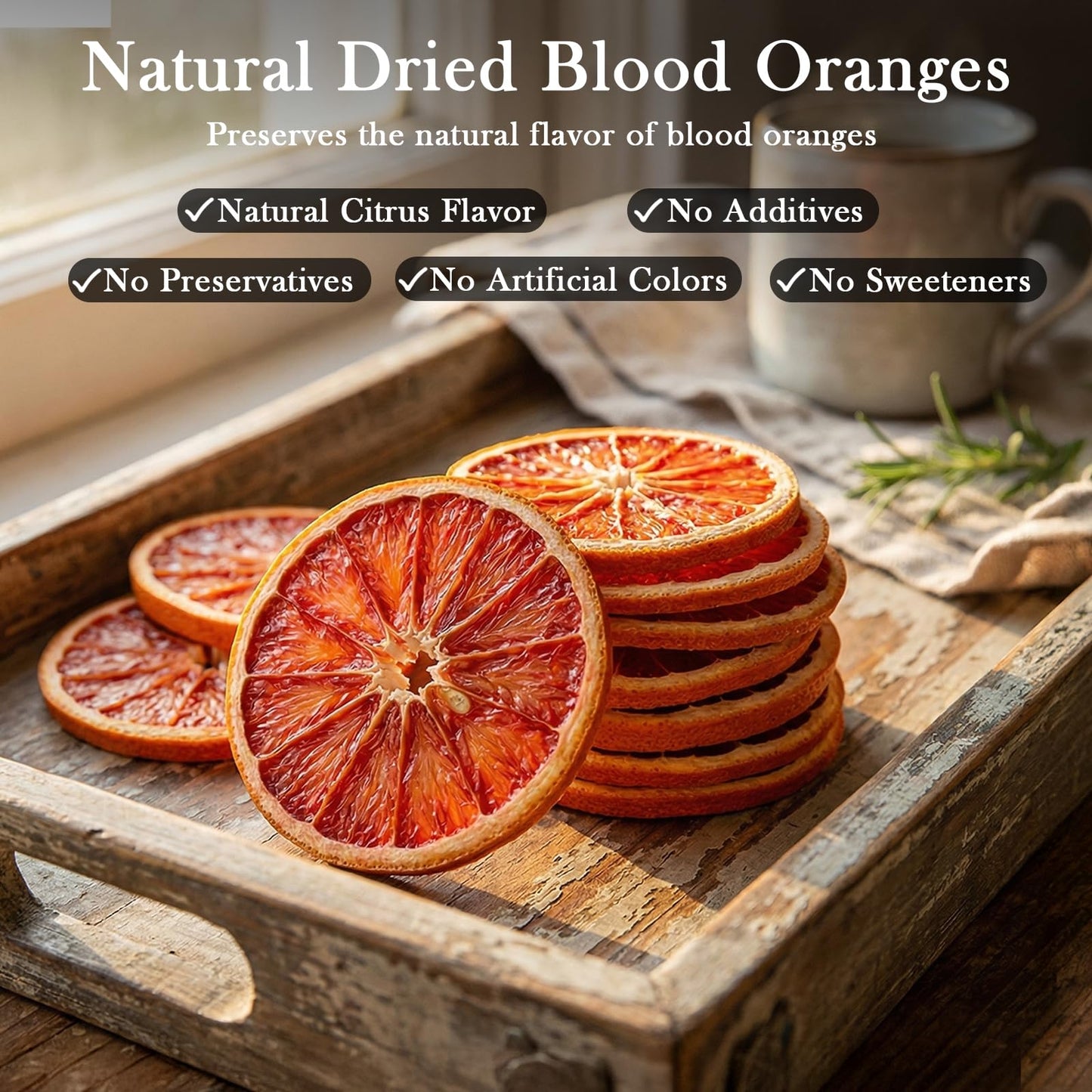Dehydrated Blood Orange Slices,Dried Blood Orange Slices by cokcerez 3 oz (85 gr)