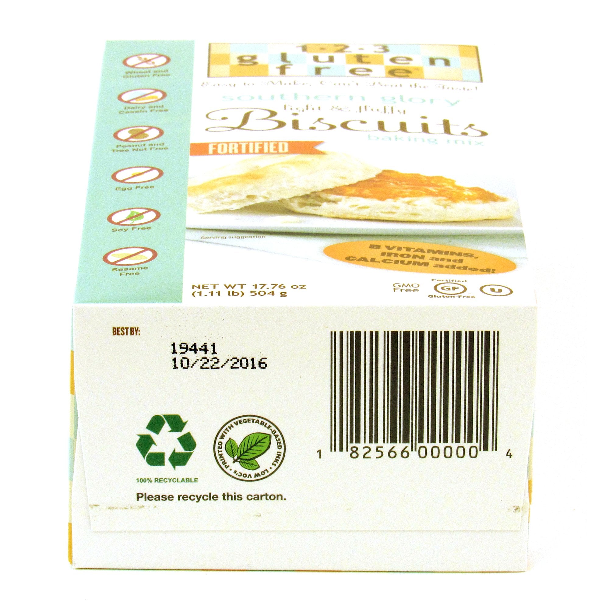 123 Gluten Free Southern Glory Biscuit Mix, 17.76-ounce Boxes (Pack of 6)