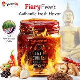 Thai Chili Crisp Umami Sauce - Crunchy Spicy Garlic with Fresh Peppers - Vegan, No MSG or Preservatives Bold Flavor - Hot Oil Condiment for Noodles